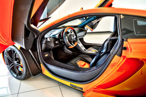 interior shot of exotic car